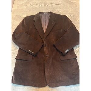 Alan Flusser Brown Corduroy Sport Coat Blazer 2 Button  Men's 48R‎ EUC